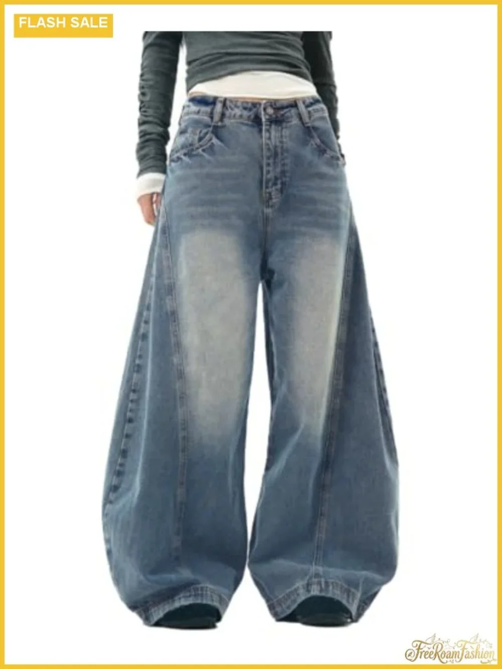 Baggy Barrel Leg Low Rise Wide Leg Jeans Women 70% Cotton Denim Pants